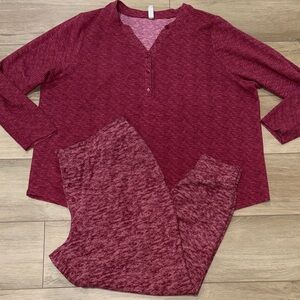 Simple Pleasures Women's Burgundy Sleepwear Set 2x
